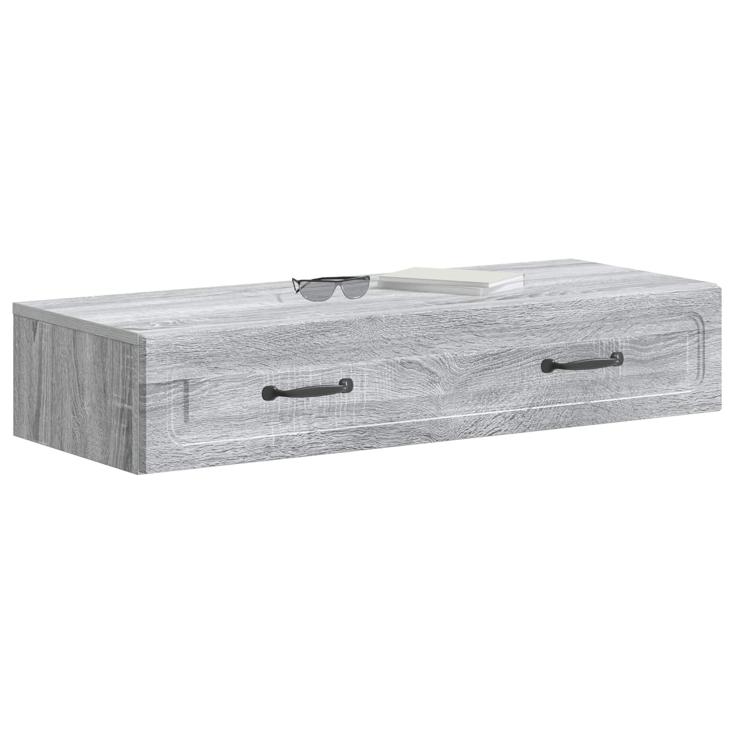vidaXL Wall-Mounted Side Table Grey Sonoma 87.5 x 34.5 x 17 cm