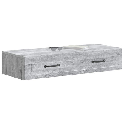 vidaXL Wall-Mounted Side Table Grey Sonoma 87.5 x 34.5 x 17 cm