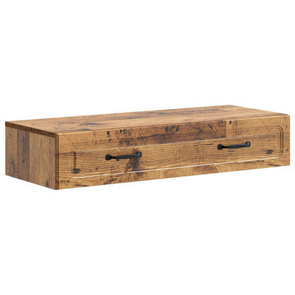 vidaXL Wall-Mounted Side Table Old Wood 87.5 x 34.5 x 17 cm