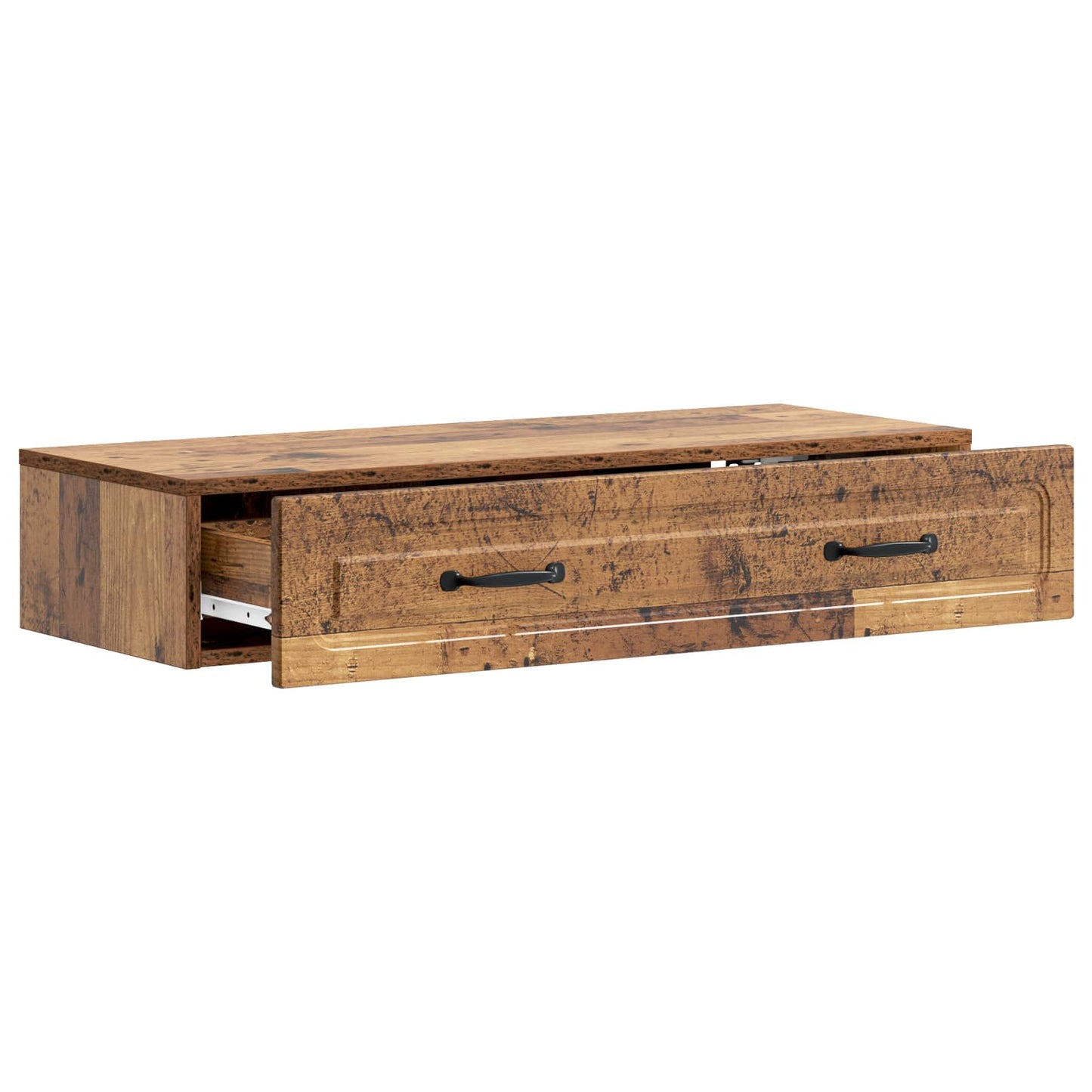 vidaXL Wall-Mounted Side Table Old Wood 87.5 x 34.5 x 17 cm