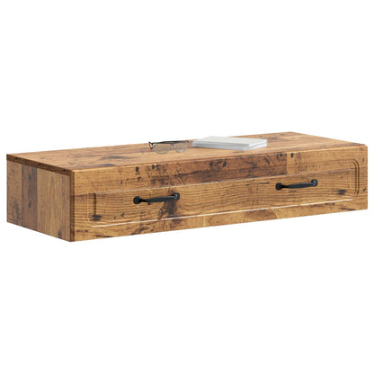vidaXL Wall-Mounted Side Table Old Wood 87.5 x 34.5 x 17 cm