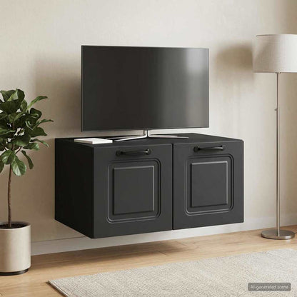 vidaXL Wall-Mounted TV Cabinet Black 59.5 x 41 x 30 cm Engineered Wood
