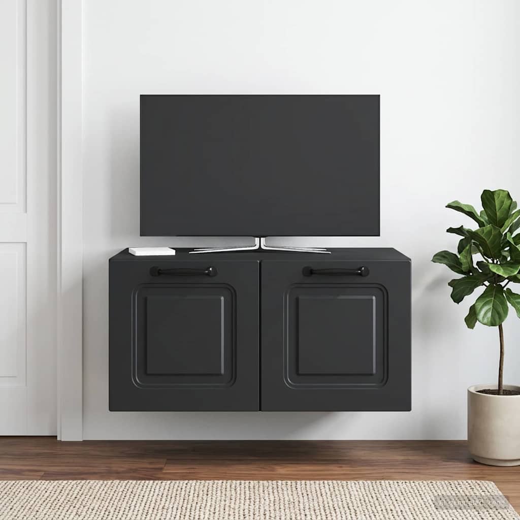 vidaXL Wall-Mounted TV Cabinet Black 59.5 x 41 x 30 cm Engineered Wood