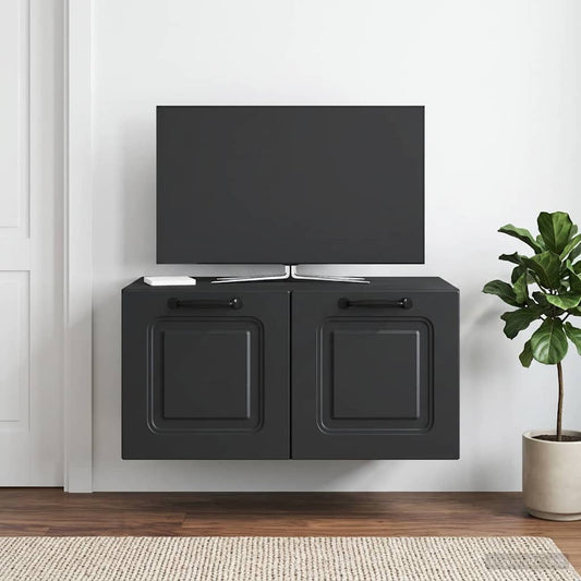 vidaXL Wall-Mounted TV Cabinet Black 59.5 x 41 x 30 cm Engineered Wood