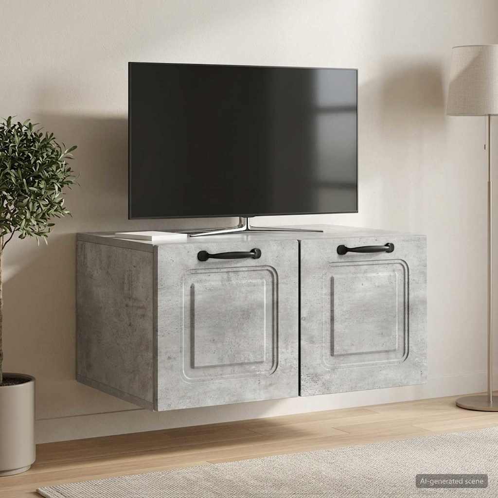 vidaXL Wall-Mounted TV Cabinet Concrete Grey 59.5 x 41 x 30 cm