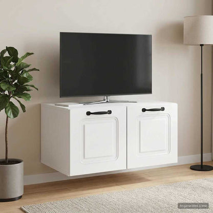 vidaXL Wall-Mounted TV Cabinet High Gloss White 59.5 x 41 x 30 cm