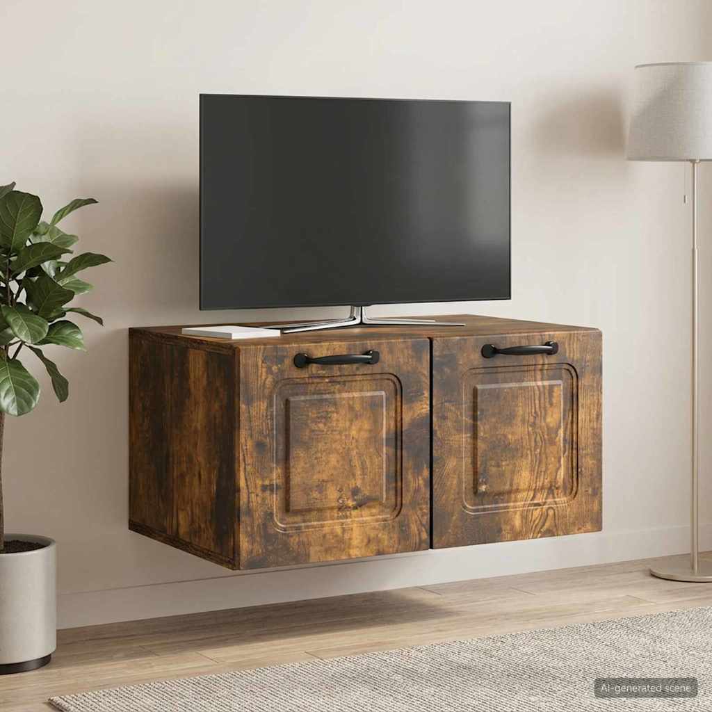 vidaXL Wall-Mounted TV Cabinet Smoked Oak 59.5 x 41 x 30 cm
