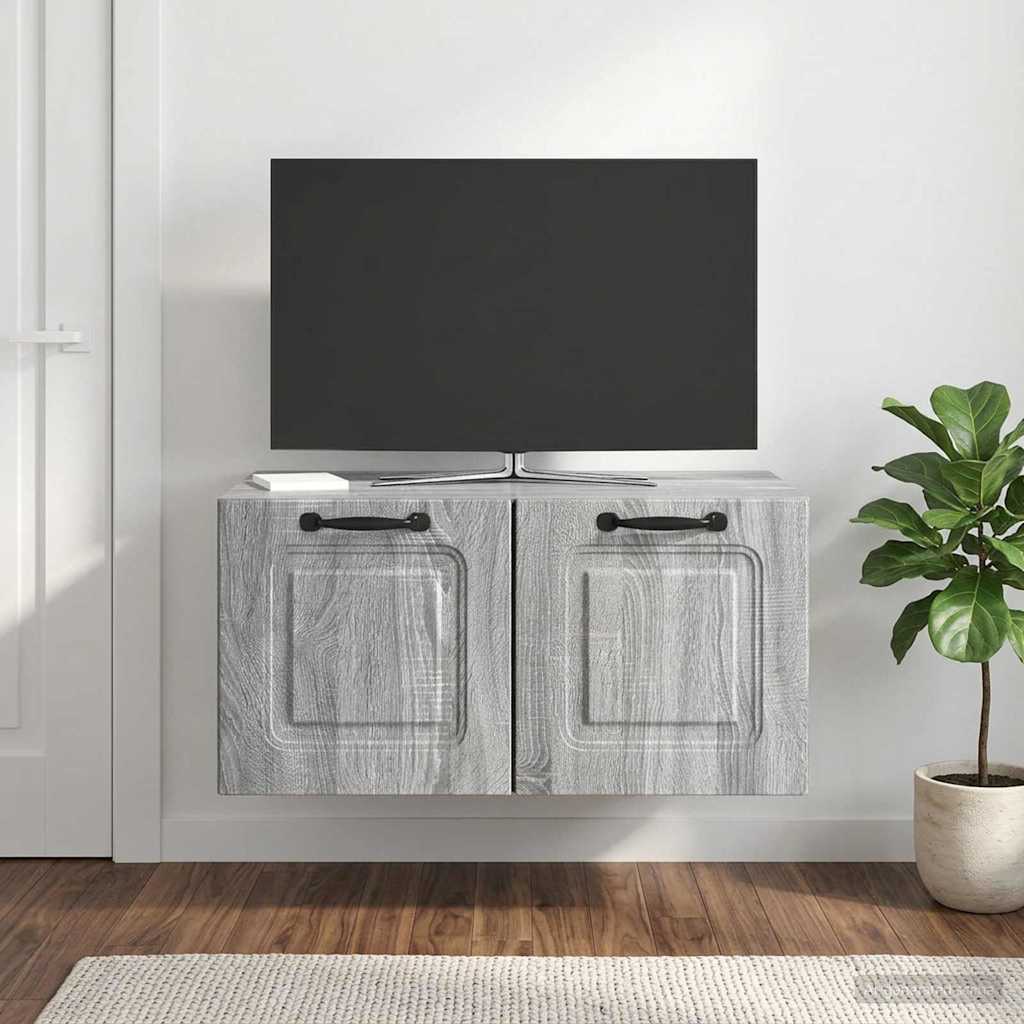 vidaXL Wall-Mounted TV Cabinet Grey Sonoma 59.5 x 41 x 30 cm