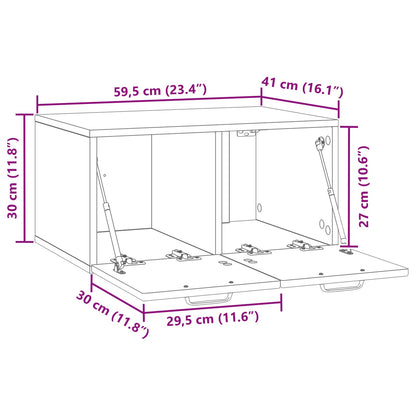 vidaXL Wall-Mounted TV Cabinet Wall-mounted Old Wood 59.5 x 41 x 30 cm