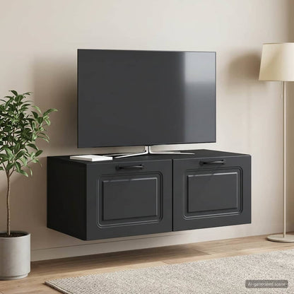 vidaXL Wall-Mounted TV Cabinet Black 78.5 x 41 x 30 cm Engineered Wood