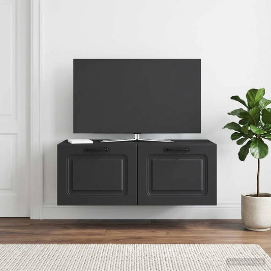 vidaXL Wall-Mounted TV Cabinet Black 78.5 x 41 x 30 cm Engineered Wood