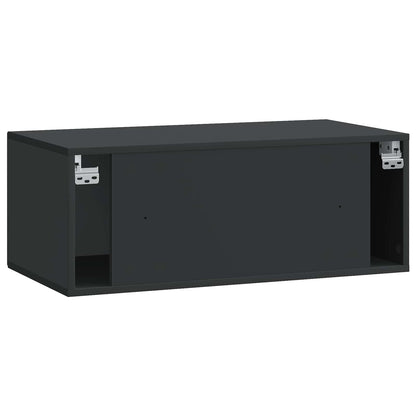 vidaXL Wall-Mounted TV Cabinet Black 78.5 x 41 x 30 cm Engineered Wood