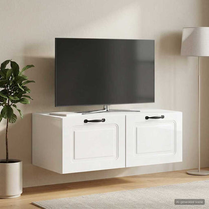 vidaXL Wall-Mounted TV Cabinet High Gloss White 78.5 x 41 x 30 cm
