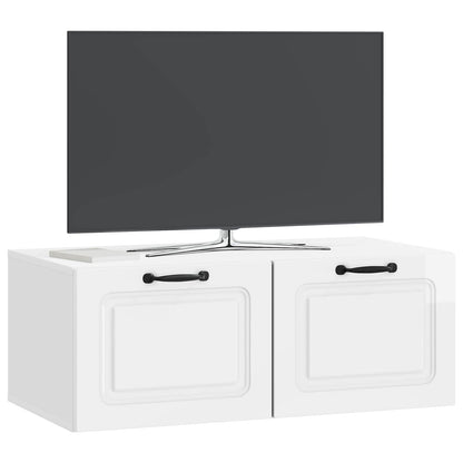 vidaXL Wall-Mounted TV Cabinet High Gloss White 78.5 x 41 x 30 cm