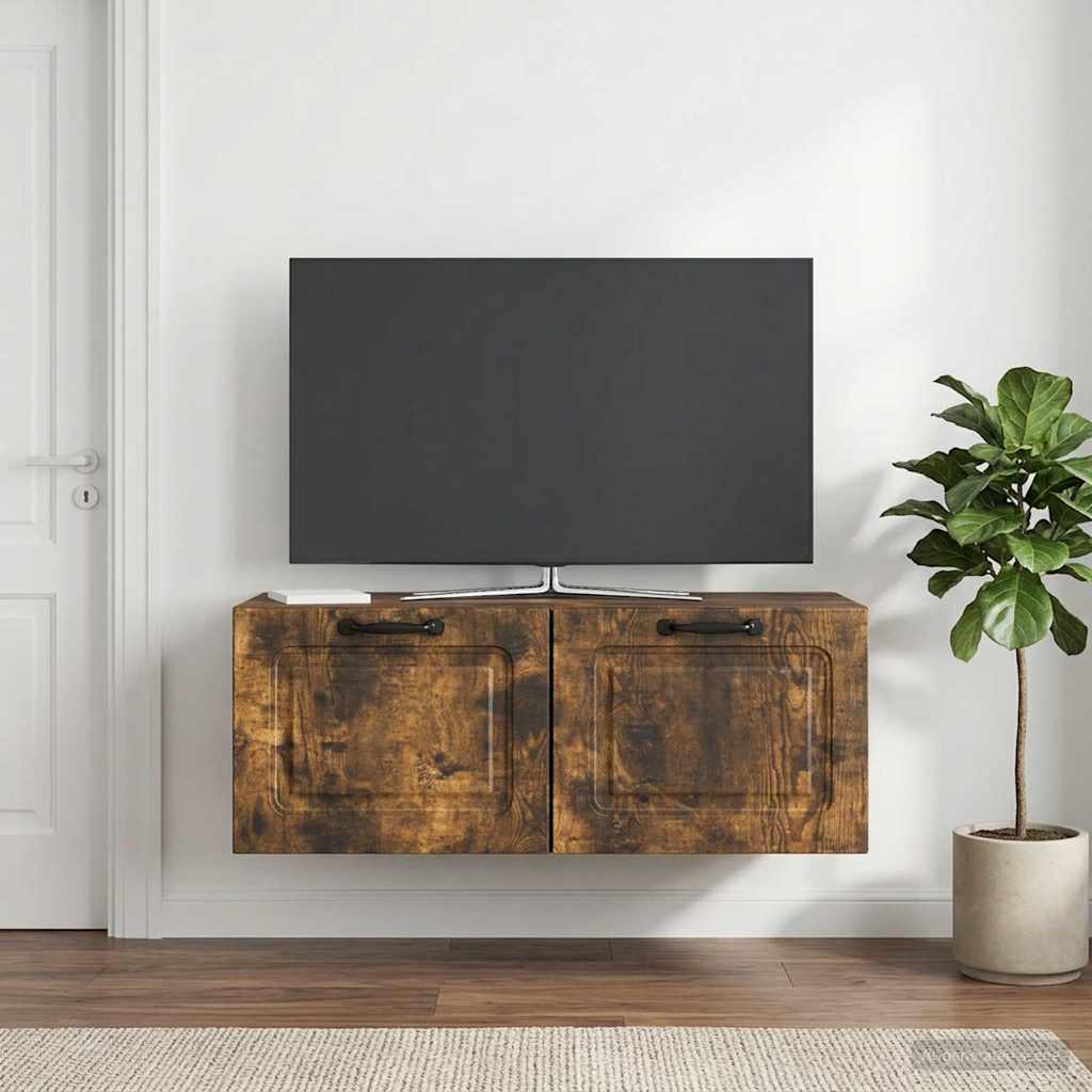 vidaXL Wall-Mounted TV Cabinet Smoked Oak 78.5 x 41 x 30 cm