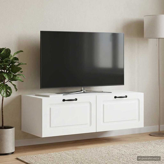 vidaXL Wall-Mounted TV Cabinet White 98 x 41 x 30 cm Engineered Wood