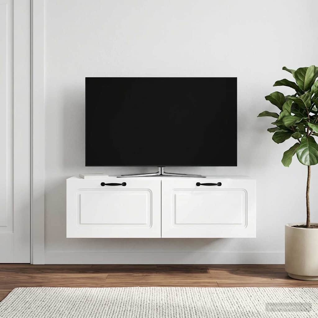 vidaXL Wall-Mounted TV Cabinet White 98 x 41 x 30 cm Engineered Wood