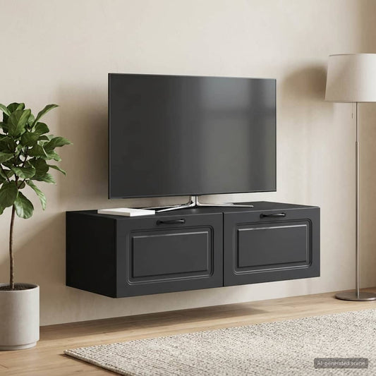 vidaXL Wall-Mounted TV Cabinet Black 98 x 41 x 30 cm Engineered Wood