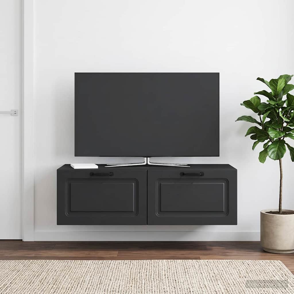 vidaXL Wall-Mounted TV Cabinet Black 98 x 41 x 30 cm Engineered Wood