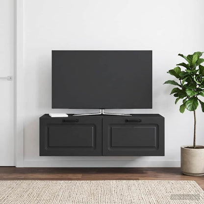 vidaXL Wall-Mounted TV Cabinet Black 98 x 41 x 30 cm Engineered Wood