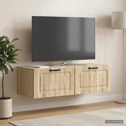 vidaXL Wall-Mounted TV Cabinet Wall-mounted Sonoma Oak 98 x 41 x 30 cm