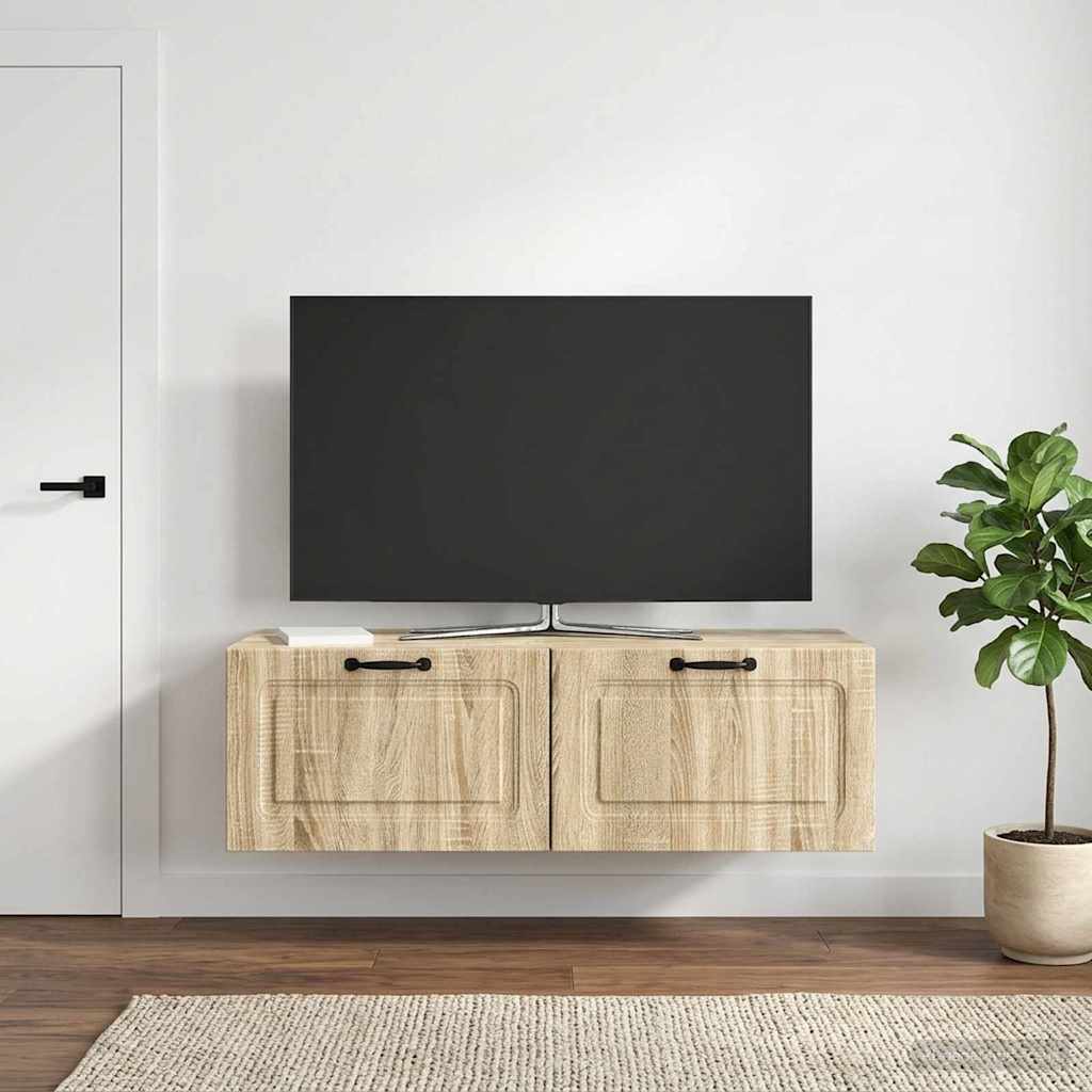 vidaXL Wall-Mounted TV Cabinet Wall-mounted Sonoma Oak 98 x 41 x 30 cm