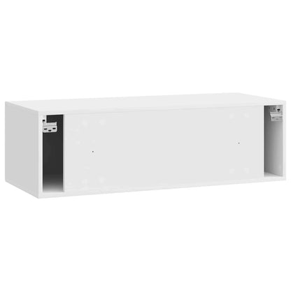 vidaXL Wall-Mounted TV Cabinet High Gloss White 98 x 41 x 30 cm
