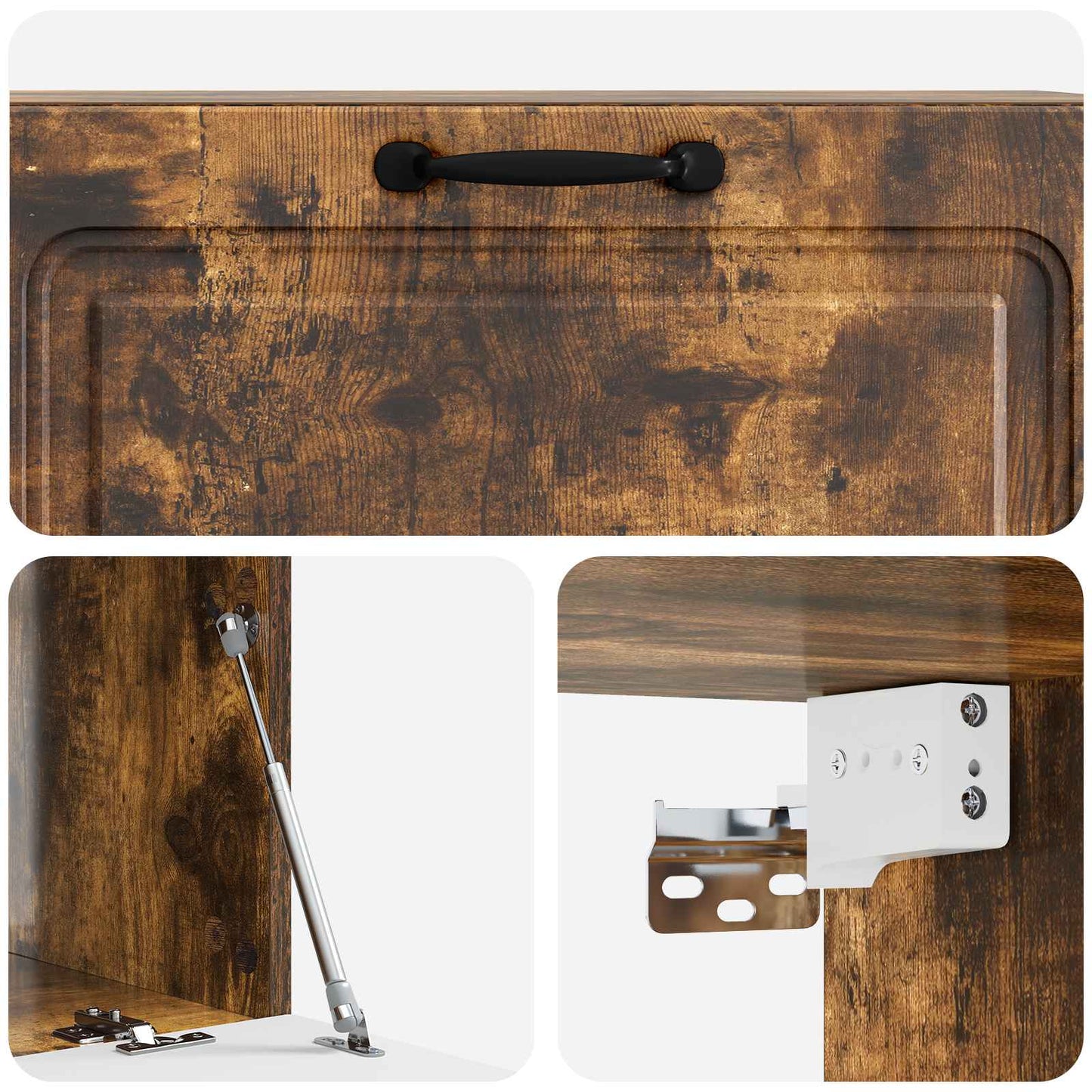 vidaXL Wall-Mounted TV Cabinet Wall-mounted Smoked Oak 98 x 41 x 30 cm