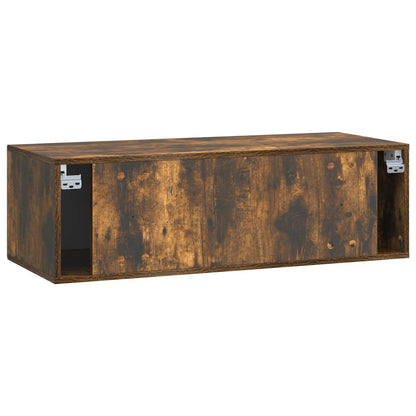 vidaXL Wall-Mounted TV Cabinet Wall-mounted Smoked Oak 98 x 41 x 30 cm