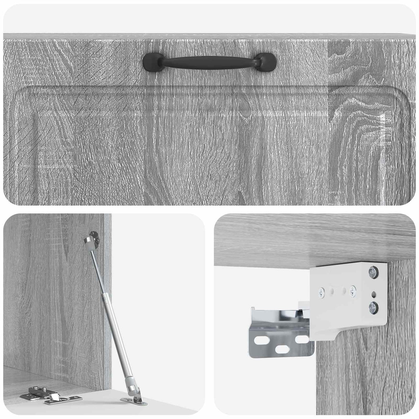 vidaXL Wall-Mounted TV Cabinet Grey Sonoma 98 x 41 x 30 cm