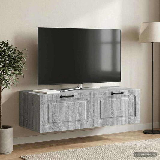 vidaXL Wall-Mounted TV Cabinet Grey Sonoma 98 x 41 x 30 cm