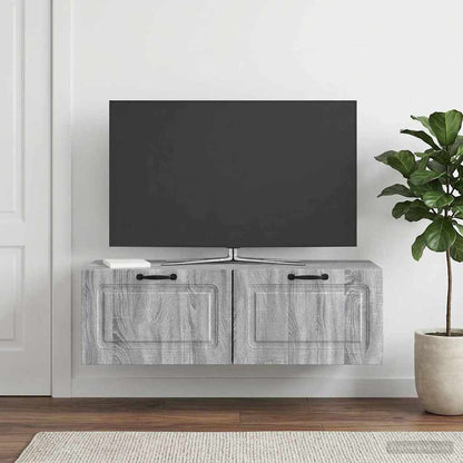 vidaXL Wall-Mounted TV Cabinet Grey Sonoma 98 x 41 x 30 cm