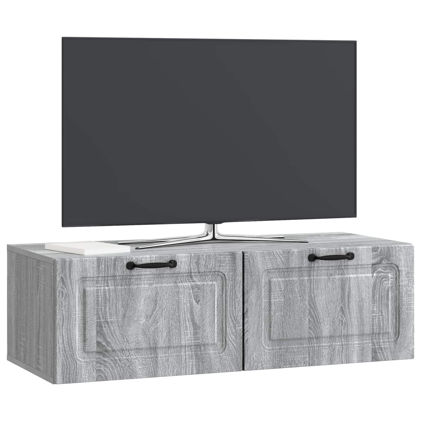 vidaXL Wall-Mounted TV Cabinet Grey Sonoma 98 x 41 x 30 cm