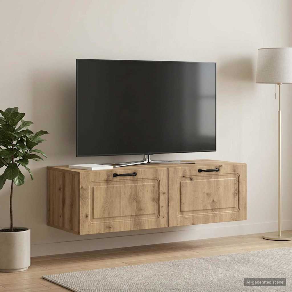 vidaXL Wall-Mounted TV Cabinet 98 x 41 x 30 cm Artisan Oak