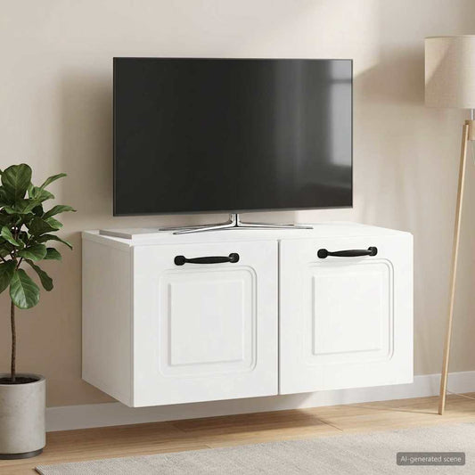 vidaXL Wall-Mounted TV Cabinet White 59.5 x 31 x 30 cm Engineered Wood