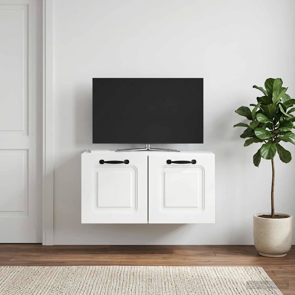 vidaXL Wall-Mounted TV Cabinet White 59.5 x 31 x 30 cm Engineered Wood