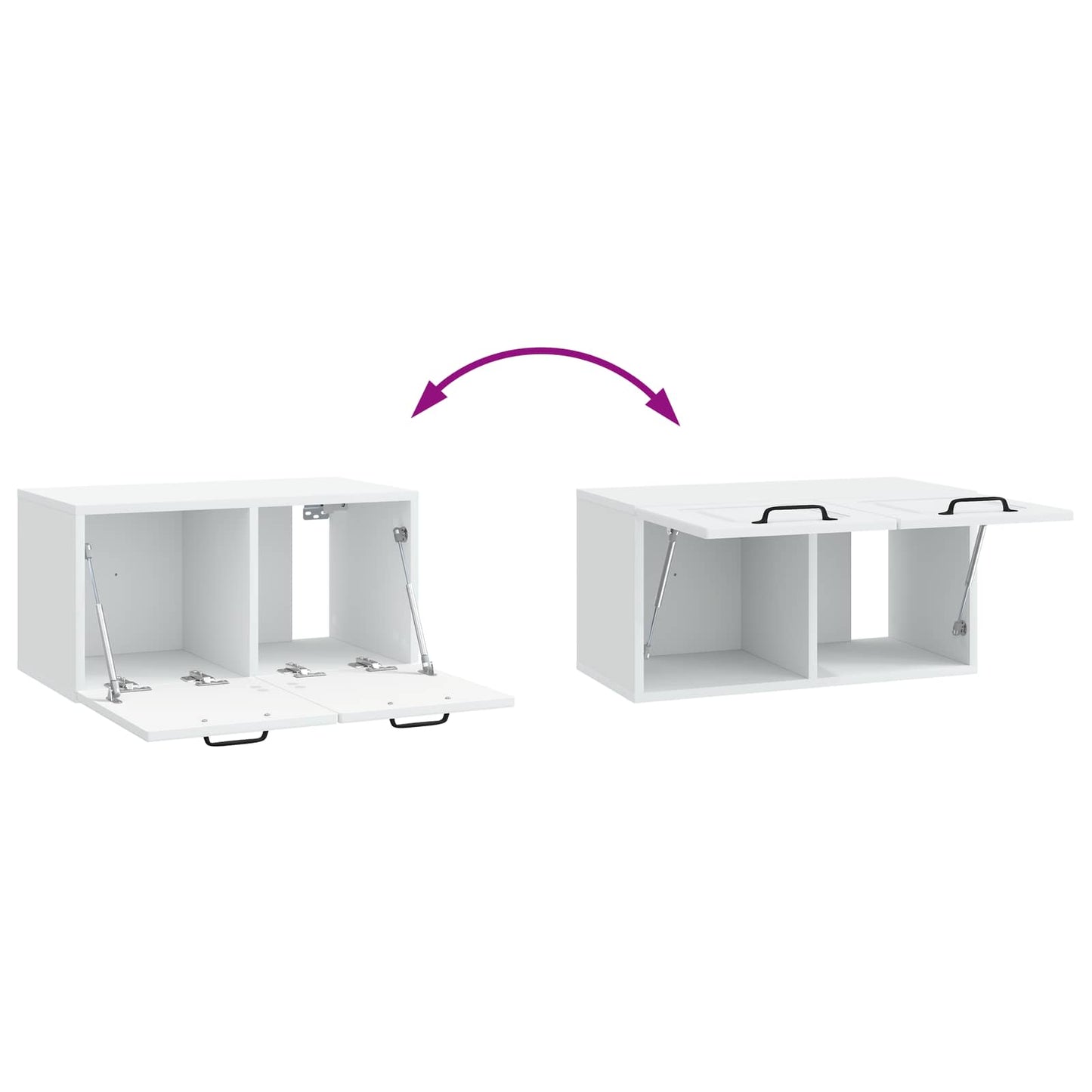vidaXL Wall-Mounted TV Cabinet White 59.5 x 31 x 30 cm Engineered Wood