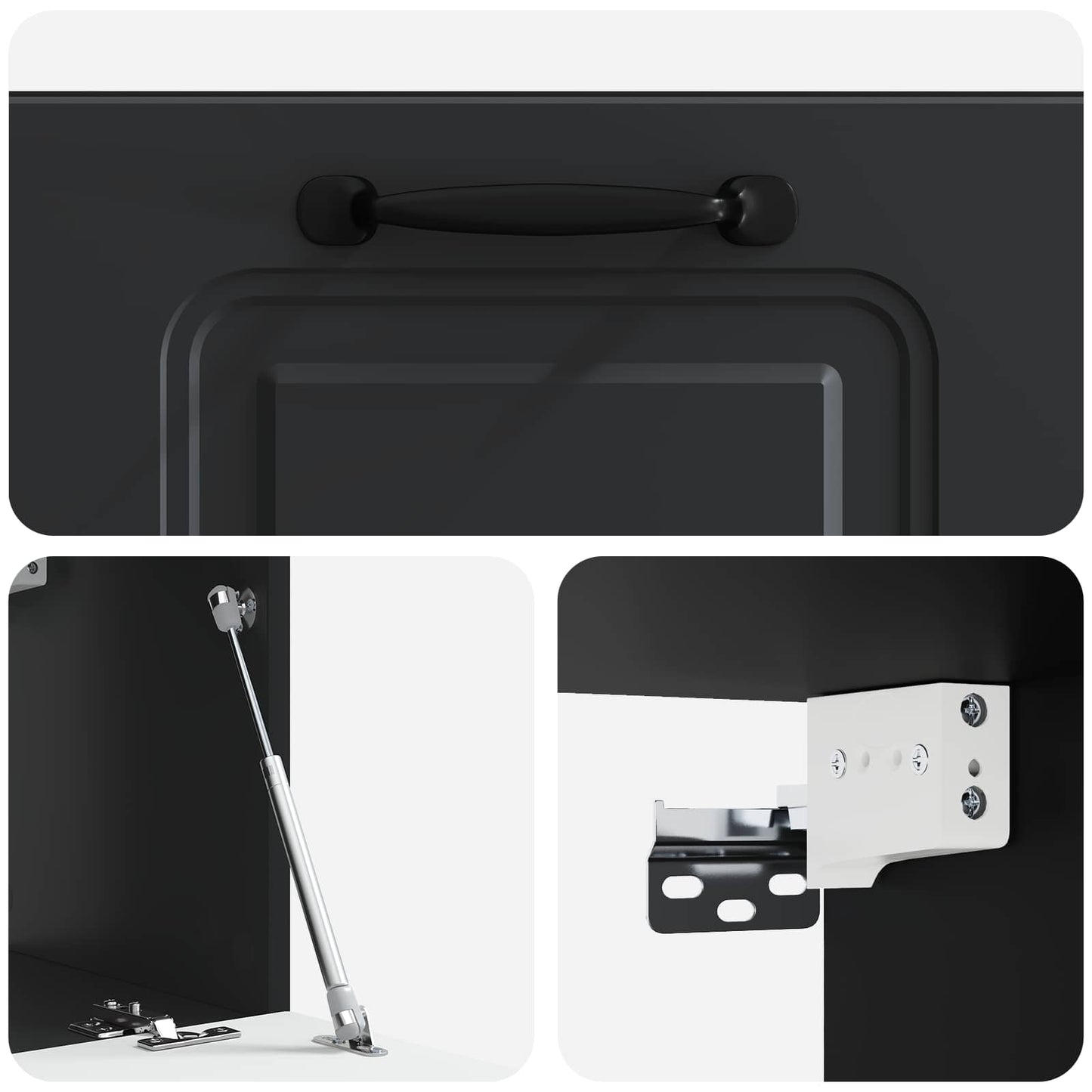 vidaXL Wall-Mounted TV Cabinet Black 59.5 x 31 x 30 cm Engineered Wood
