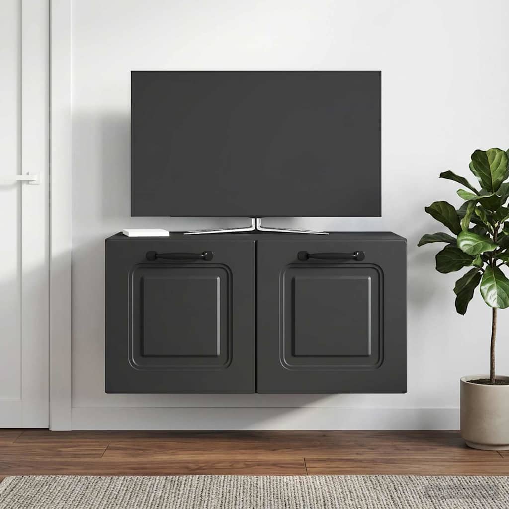 vidaXL Wall-Mounted TV Cabinet Black 59.5 x 31 x 30 cm Engineered Wood