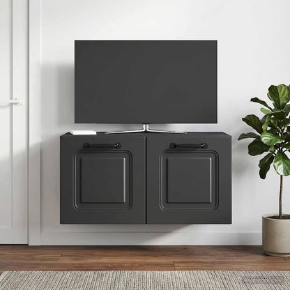 vidaXL Wall-Mounted TV Cabinet Black 59.5 x 31 x 30 cm Engineered Wood