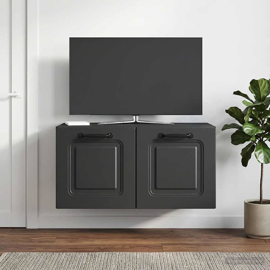 vidaXL Wall-Mounted TV Cabinet Black 59.5 x 31 x 30 cm Engineered Wood