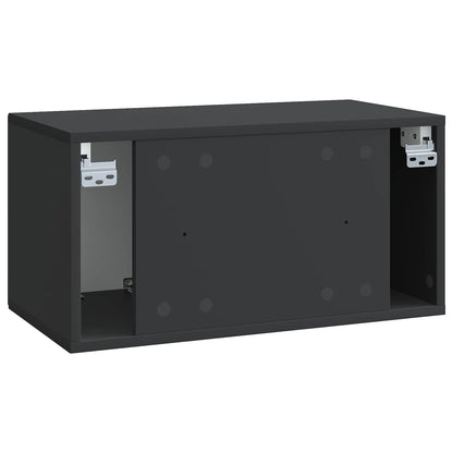 vidaXL Wall-Mounted TV Cabinet Black 59.5 x 31 x 30 cm Engineered Wood