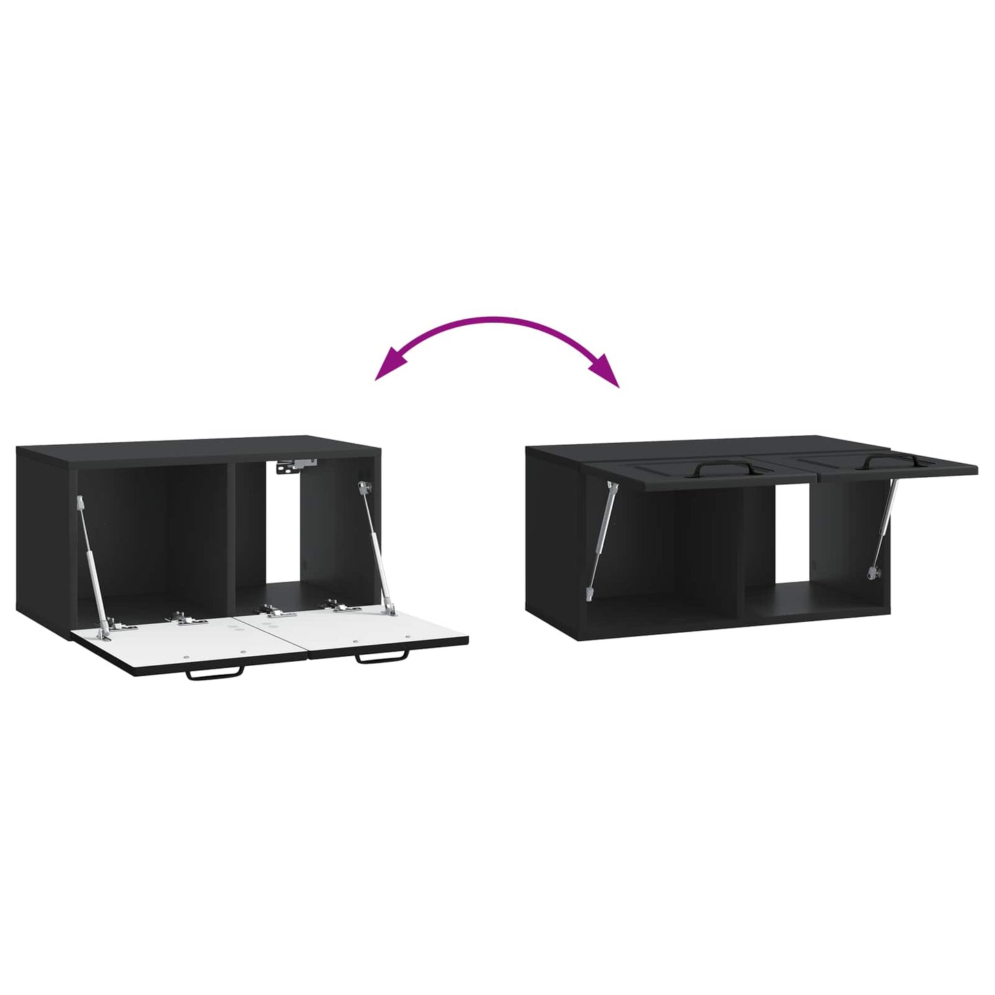 vidaXL Wall-Mounted TV Cabinet Black 59.5 x 31 x 30 cm Engineered Wood
