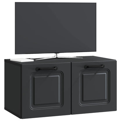 vidaXL Wall-Mounted TV Cabinet Black 59.5 x 31 x 30 cm Engineered Wood