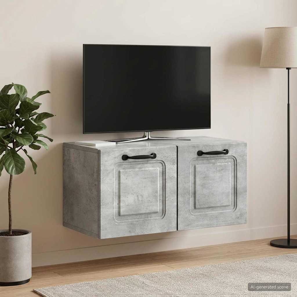 vidaXL Wall-Mounted TV Cabinet Concrete Grey 59.5 x 31 x 30 cm