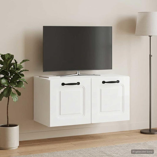 vidaXL Wall-Mounted TV Cabinet High Gloss White 59.5 x 31 x 30 cm