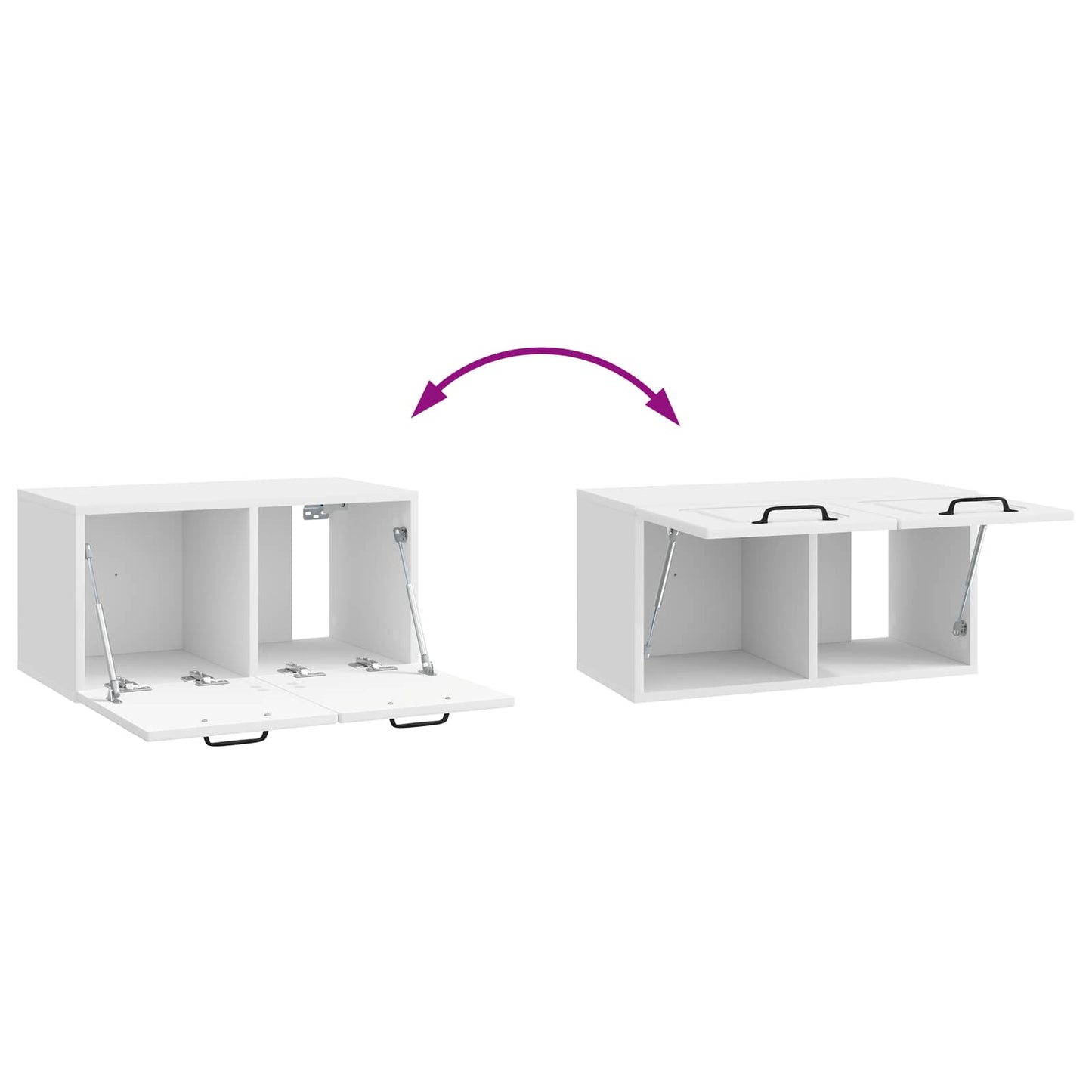 vidaXL Wall-Mounted TV Cabinet High Gloss White 59.5 x 31 x 30 cm