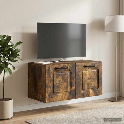 vidaXL Wall-Mounted TV Cabinet Smoked Oak 59.5 x 31 x 30 cm