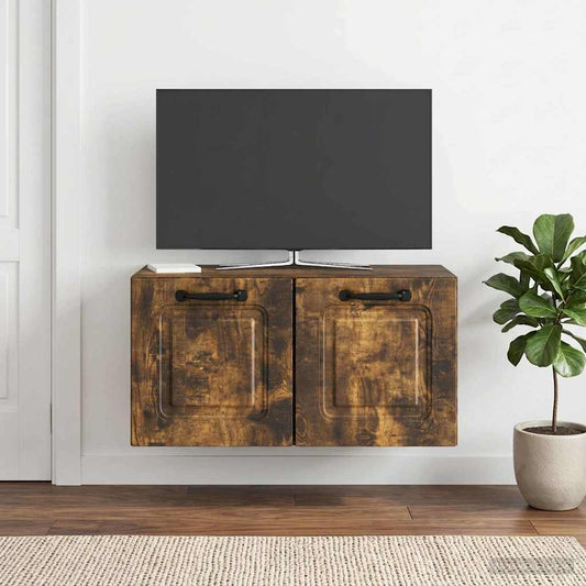 vidaXL Wall-Mounted TV Cabinet Smoked Oak 59.5 x 31 x 30 cm