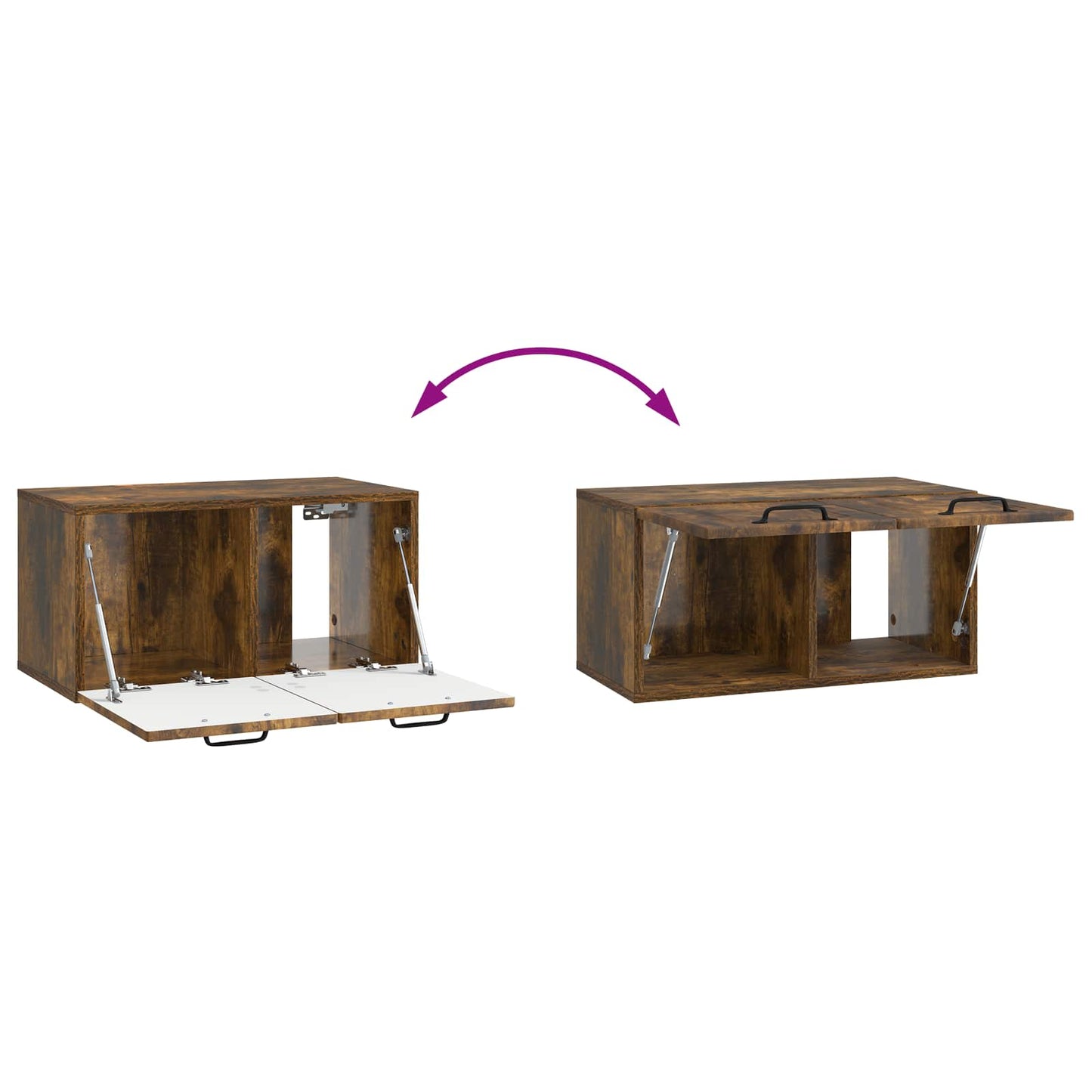 vidaXL Wall-Mounted TV Cabinet Smoked Oak 59.5 x 31 x 30 cm